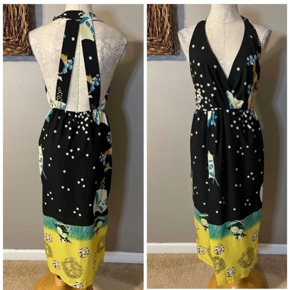 ZARA Dress S Small Strappy Open Back Floral Midi Summer Resort Cruise - Picture 2 of 10